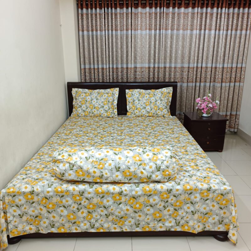 Luxury Twill Cotton Ortha Bedsheet – King Size – 3Pecs – Cosmos - Image 4
