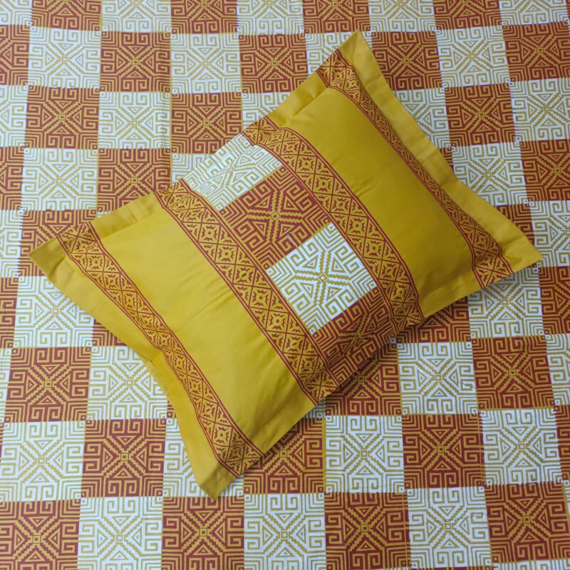 Hand Block Ortha Bedsheet – 4 Pecs – King Size - Image 2
