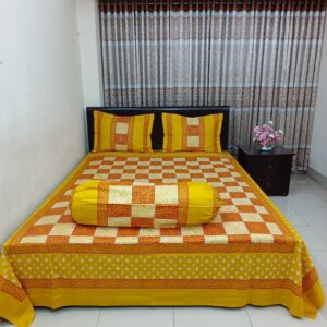 Hand Block Ortha Bedsheet – 4 Pecs – King Size