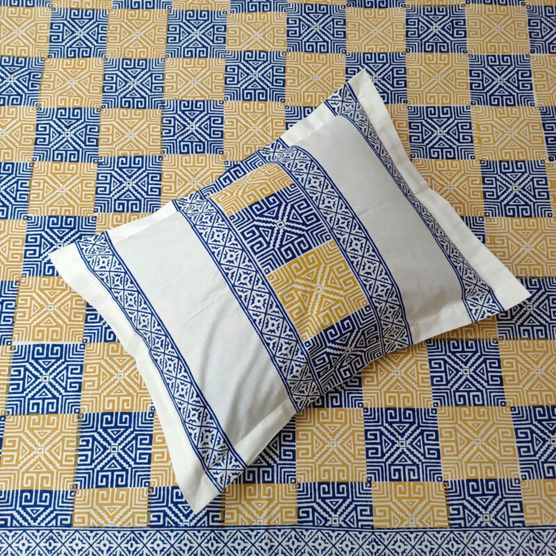 Hand Block Ortha Bedsheet – 4 Pecs – King Size - Image 2