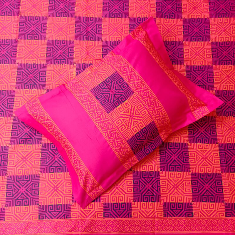Hand Block Ortha Bedsheet – 4 Pecs – King Size - Image 2