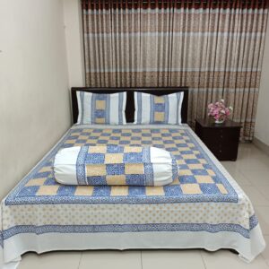 Hand Block Ortha Bedsheet – 4 Pecs – King Size