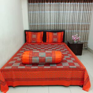 Hand Block Ortha Bedsheet – 4 Pecs – King Size
