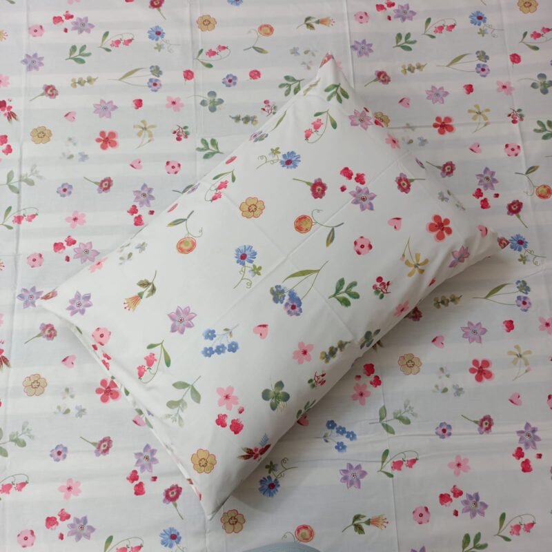 ORTHA EXPORT COTTON KING SIZE DOUBLE BEDSHEET – 3 PECS SET – MULTI FLOWER - Image 2