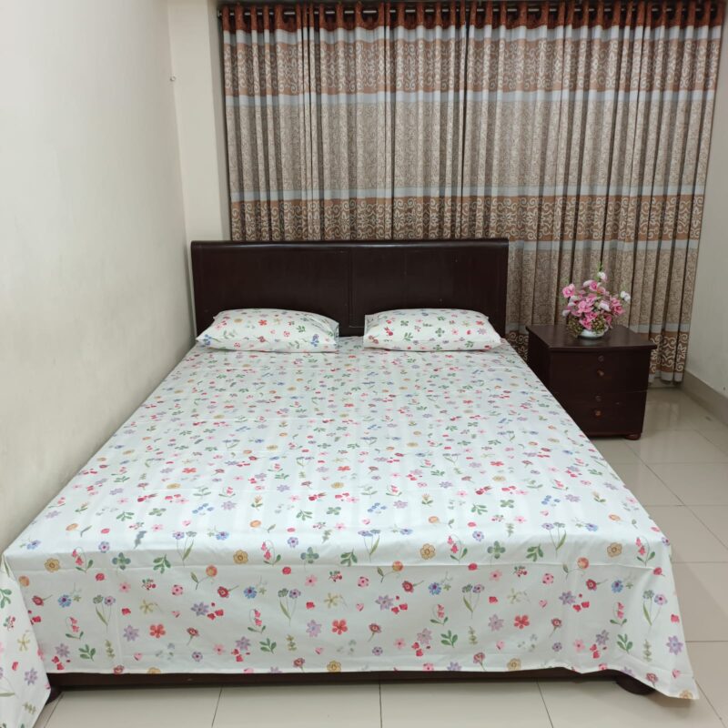 ORTHA EXPORT COTTON KING SIZE DOUBLE BEDSHEET – 3 PECS SET – MULTI FLOWER - Image 6
