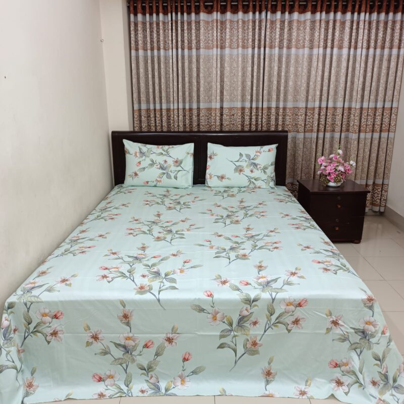 30/30 Count Luxury Exclusive Ortha Bedsheet – King Size – 3 Pecs Set – Pastel Flora