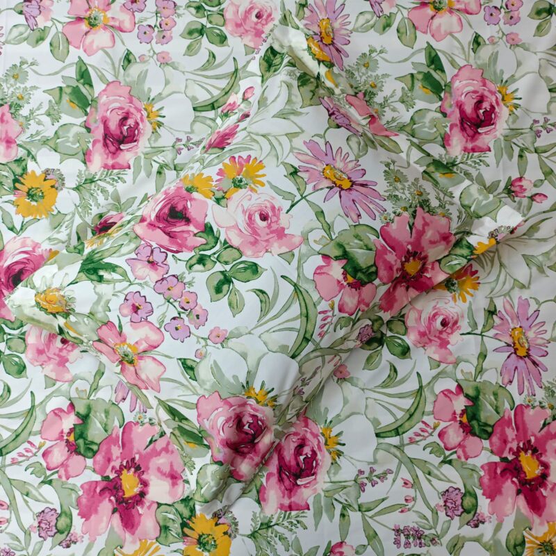 30/30 Count Luxury Exclusive Ortha Bedsheet – King Size – 3 Pecs Set - Forest Rose - Image 2