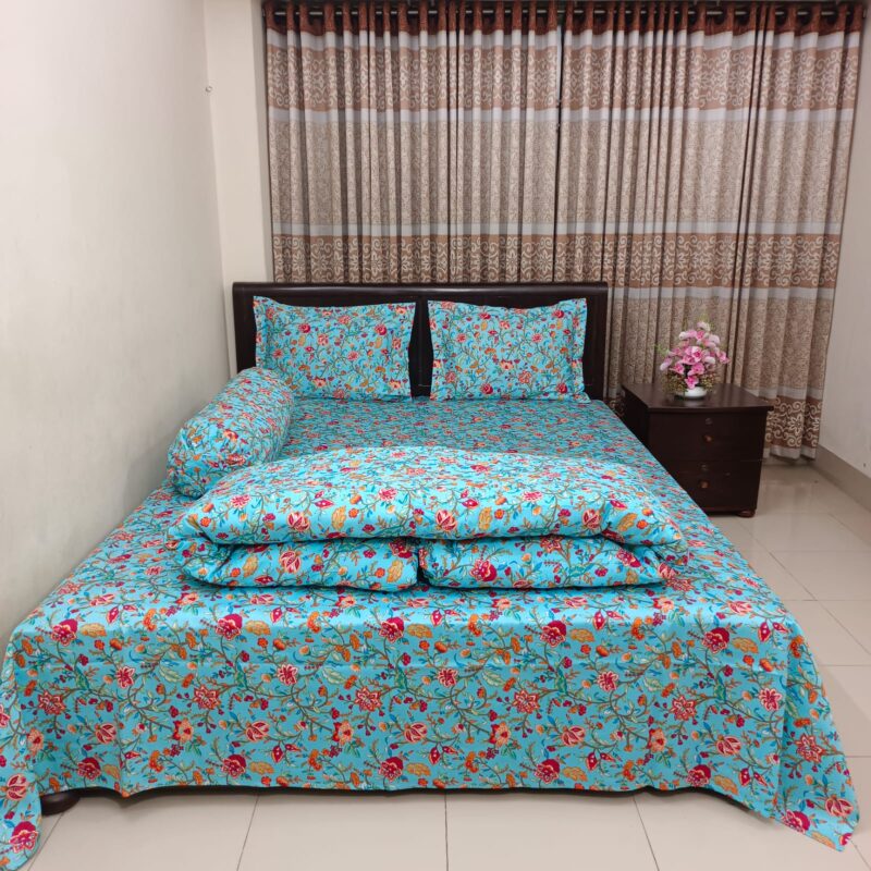 5 Pecs Ortha Luxury Couple Comforter Set (Pori Paste)