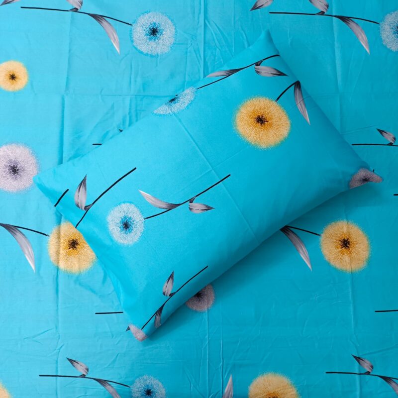 30/30 Count Luxury Exclusive Ortha Bedsheet – King Size – 4 Pecs Set – Neon Sky - Image 2