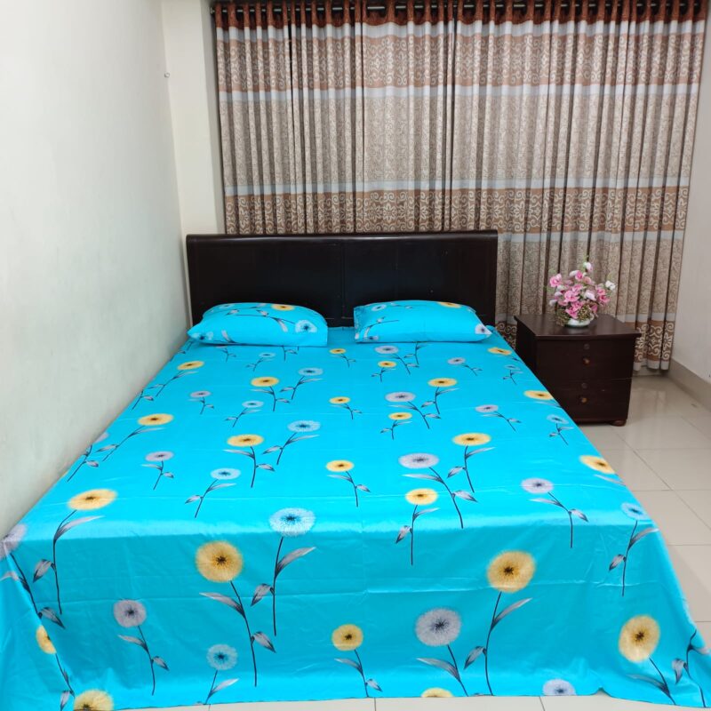 30/30 Count Luxury Exclusive Ortha Bedsheet – King Size – 4 Pecs Set – Neon Sky - Image 6