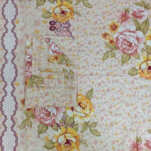 ORTHA EXPORT COTTON KING SIZE DOUBLE BEDSHEET – 3 PECS SET – LEMON ROSE