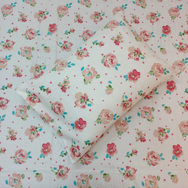 ORTHA EXPORT COTTON KING SIZE DOUBLE BEDSHEET – 3 PECS SET – POPPY - Image 2