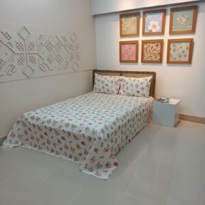 ORTHA EXPORT COTTON KING SIZE DOUBLE BEDSHEET – 3 PECS SET – POPPY
