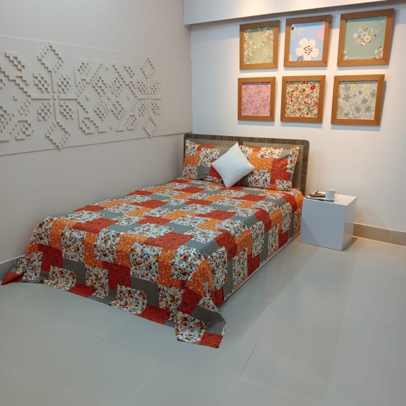 ORTHA EXPORT COTTON KING SIZE DOUBLE BEDSHEET – 3 PECS SET – MULTI BOX - Image 3