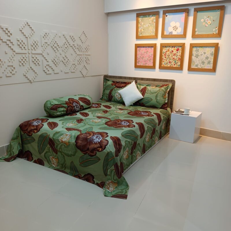 Luxury Twill Cotton Ortha Bedsheet – King Size – 3Pecs – D Indica - Image 5