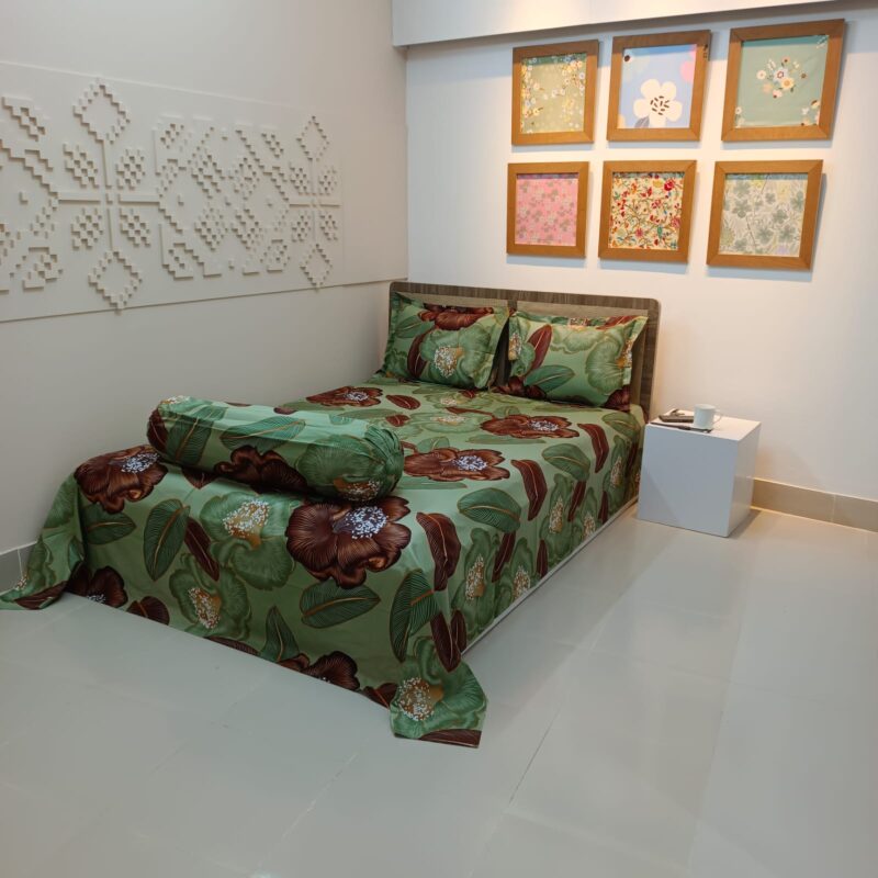 Luxury Twill Cotton Ortha Bedsheet – King Size – 3Pecs – D Indica - Image 6