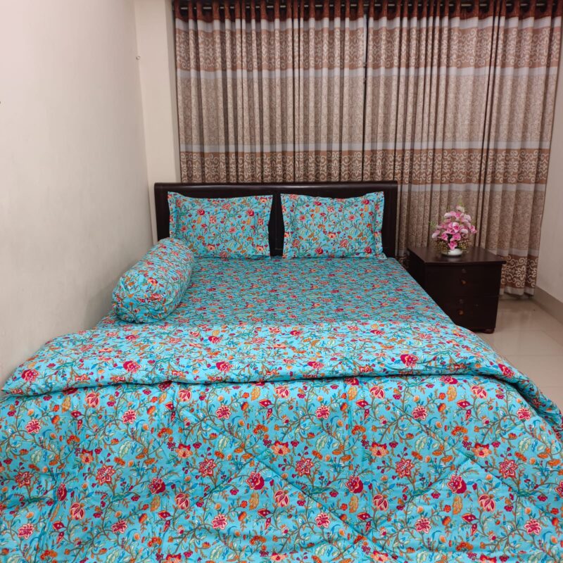 5 Pecs Ortha Luxury Couple Comforter Set (Pori Paste) - Image 4