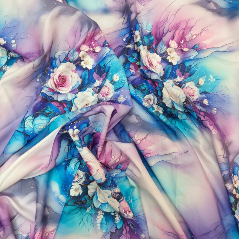 Super King Size High Quality 3D Design Satin Cotton Bed Sheet - 3 Pecs Set - Aurora Rose - Image 9