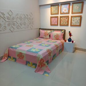 ORTHA EXCLUSIVE COTTON KING SIZE BEDSHEET – 3 PECS SET