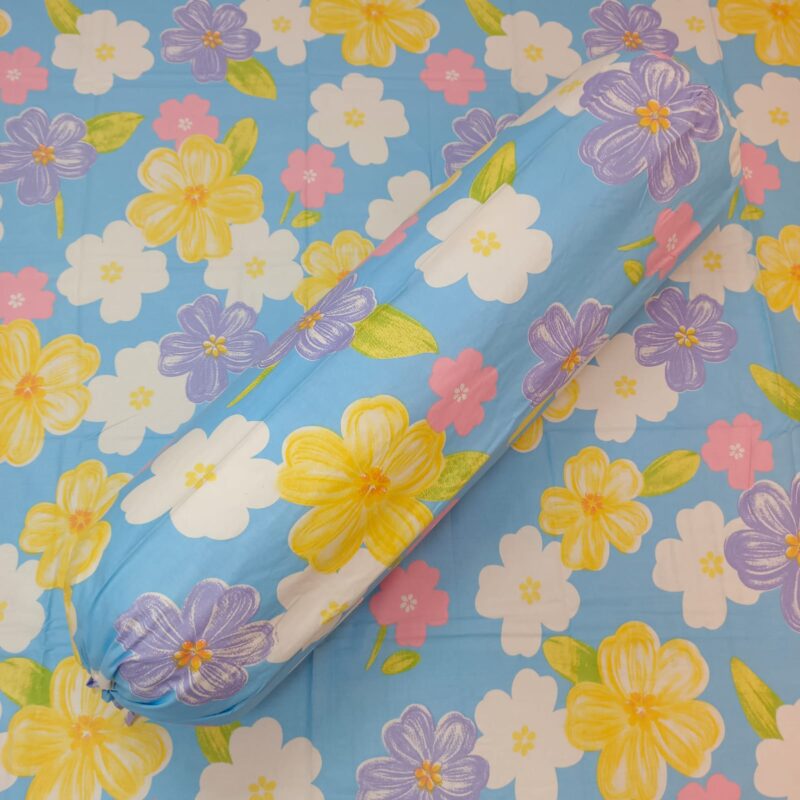 ORTHA EXPORT COTTON KING SIZE DOUBLE BEDSHEET – 3 PECS SET – SKY FLORA - Image 2
