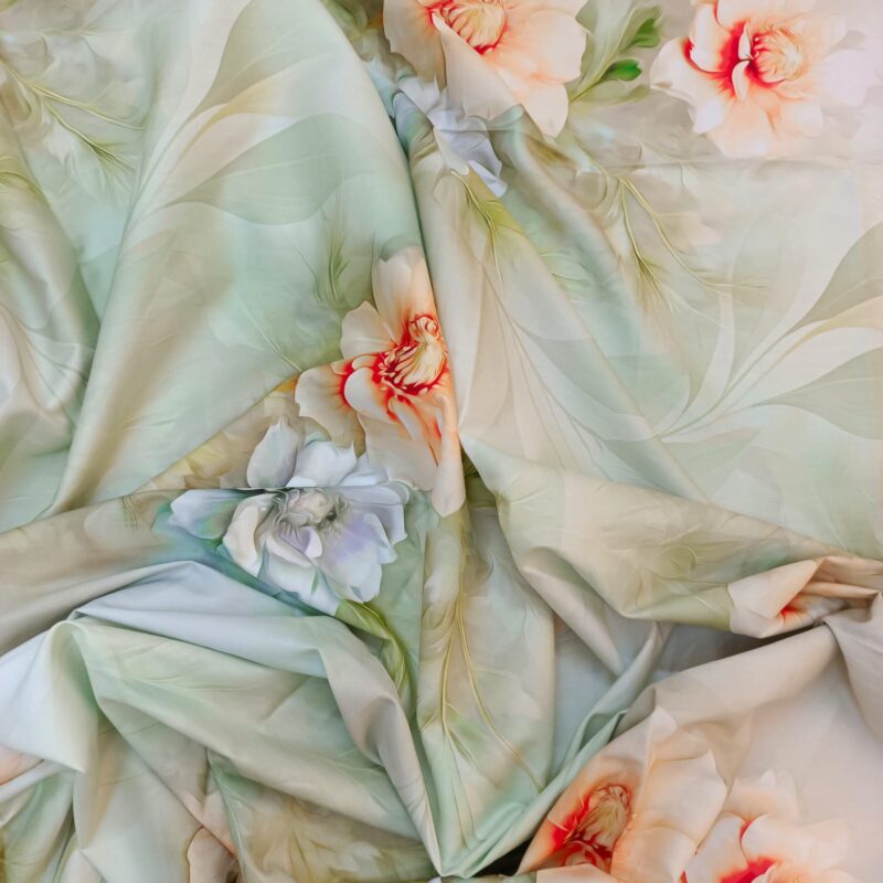 Super King Size High Quality 3D Design Satin Cotton Bed Sheet – 3 Pecs Set – Magnolia - Image 8