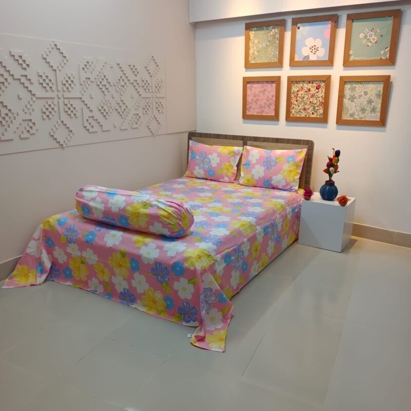 ORTHA EXPORT COTTON KING SIZE DOUBLE BEDSHEET – 3 PECS SET – MISTI PHUL - Image 5