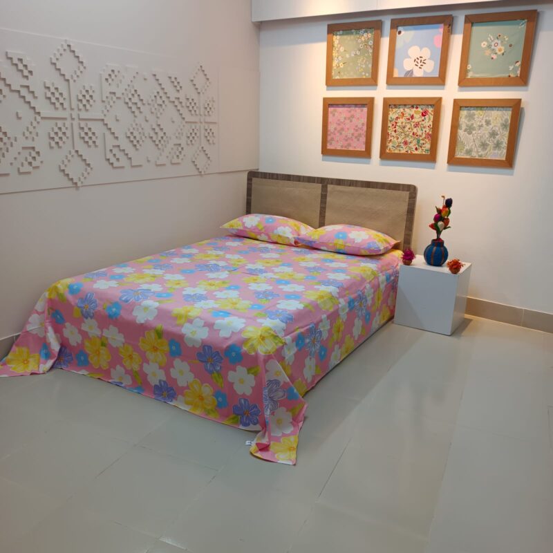 ORTHA EXPORT COTTON KING SIZE DOUBLE BEDSHEET – 3 PECS SET – MISTI PHUL - Image 7