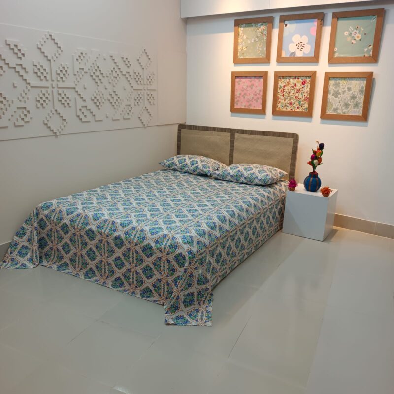 ORTHA EXPORT COTTON KING SIZE DOUBLE BEDSHEET – 3 PECS SET – ITALIANO MOSAIC - Image 7