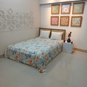 ORTHA EXPORT COTTON KING SIZE DOUBLE BEDSHEET – 3 PECS SET – MORNING GLORY
