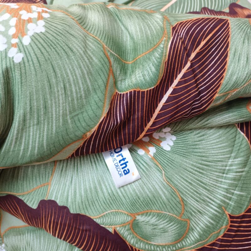 5 Pecs Ortha Luxury Couple Comforter Set (Green D Indica) - Image 5