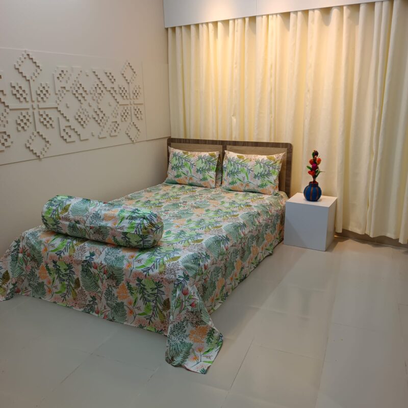 ORTHA EXPORT QUALITY PERCALE COTTON KING SIZE DOUBLE BEDSHEET – 3 PECS SET – SNOW FOREST - Image 5