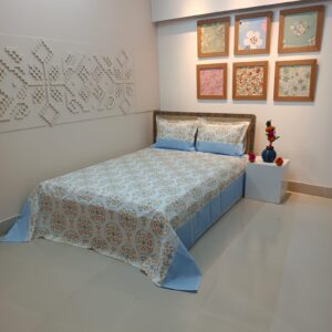 ORTHA KING SIZE DOUBLE BEDSHEET – 3 PECS SET – MIXED COTTON – WHITE DELUX