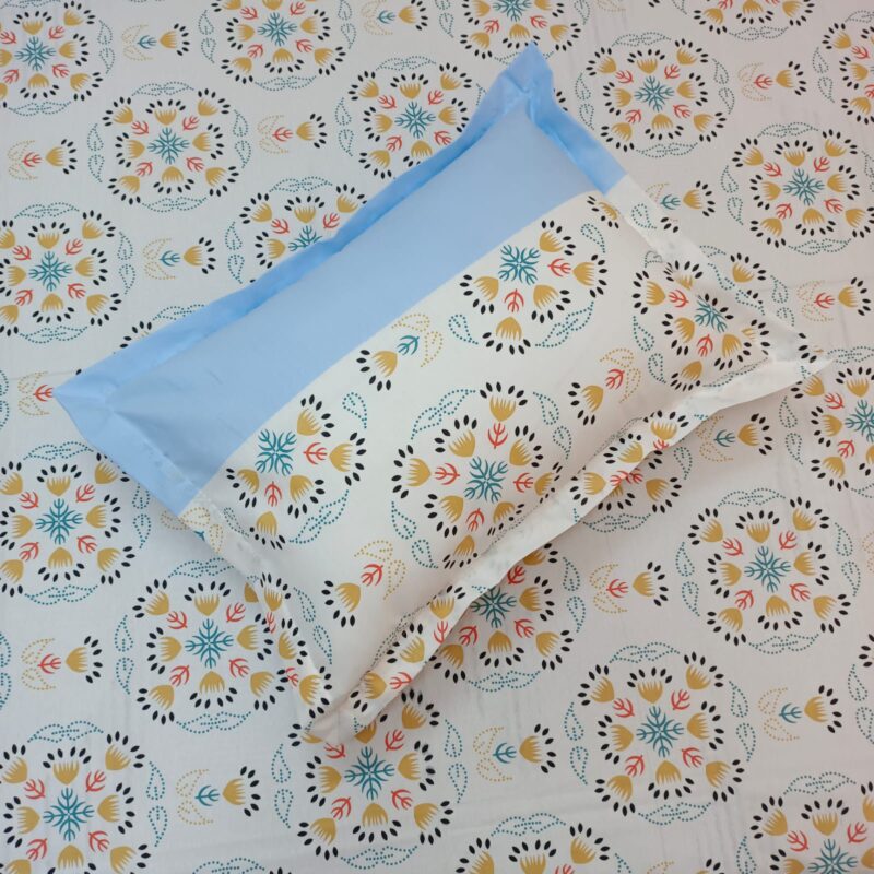 ORTHA KING SIZE DOUBLE BEDSHEET – 3 PECS SET – MIXED COTTON – WHITE DELUX - Image 2