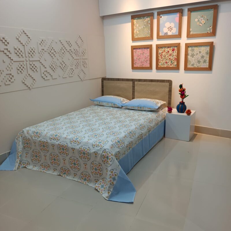 ORTHA KING SIZE DOUBLE BEDSHEET – 3 PECS SET – MIXED COTTON – WHITE DELUX - Image 3