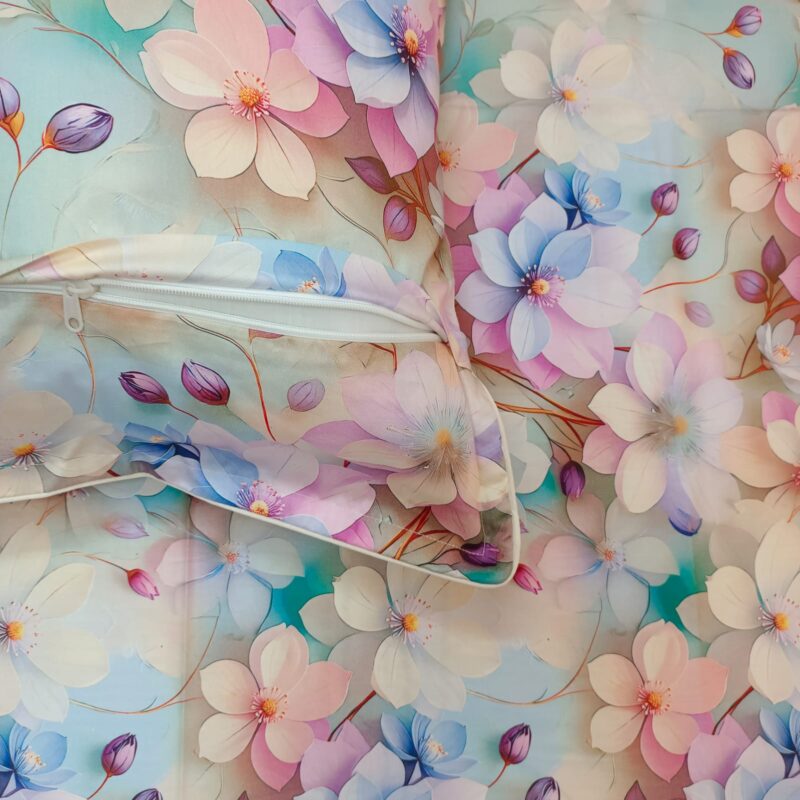 Super King Size High Quality 3D Design Satin Cotton Bed Sheet – 3 Pecs Set – Azalea - Image 4