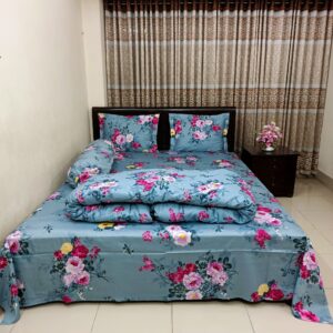 5 Pecs Ortha Luxury Couple Comforter Set (Ash Flora)