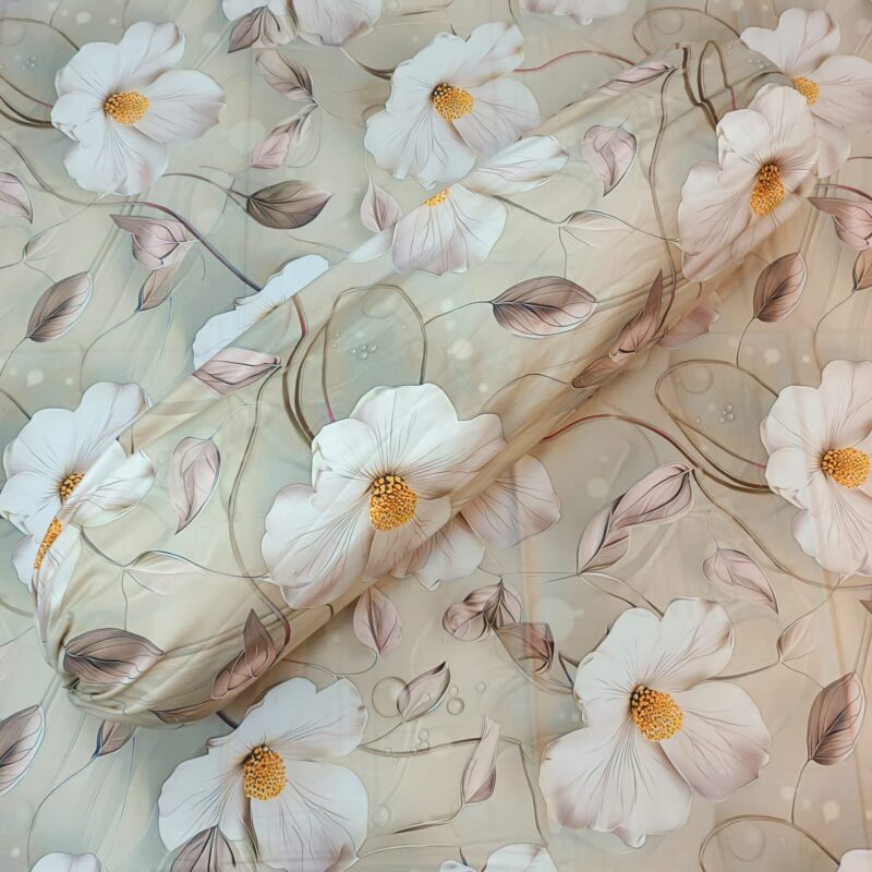 Super King Size High Quality 3D Design Satin Cotton Bed Sheet – 3 Pecs Set – Primrose - Image 6