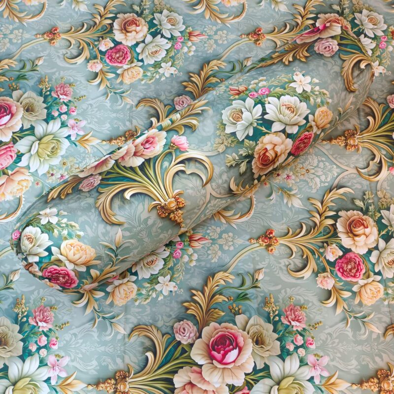Super King Size High Quality 3D Design Satin Cotton Bed Sheet – 3 Pecs Set – Rose Victoria - Image 6