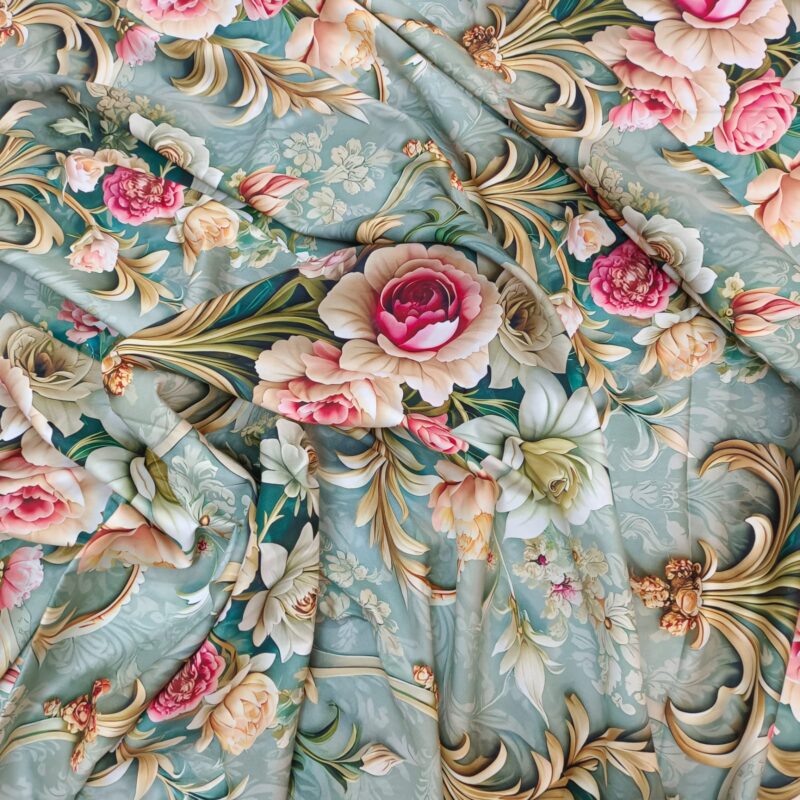 Super King Size High Quality 3D Design Satin Cotton Bed Sheet – 3 Pecs Set – Rose Victoria - Image 8
