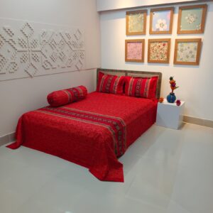 Hand Block Ortha Bedsheet – 4 Pecs – King Size