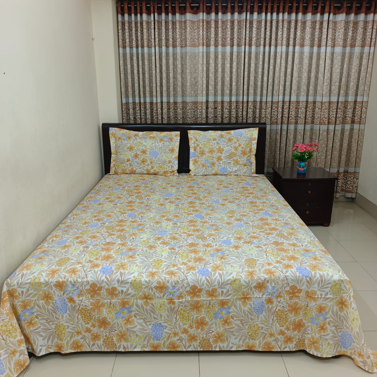ORTHA EXCLUSIVE COTTON KING SIZE BEDSHEET – 3 PECS SET