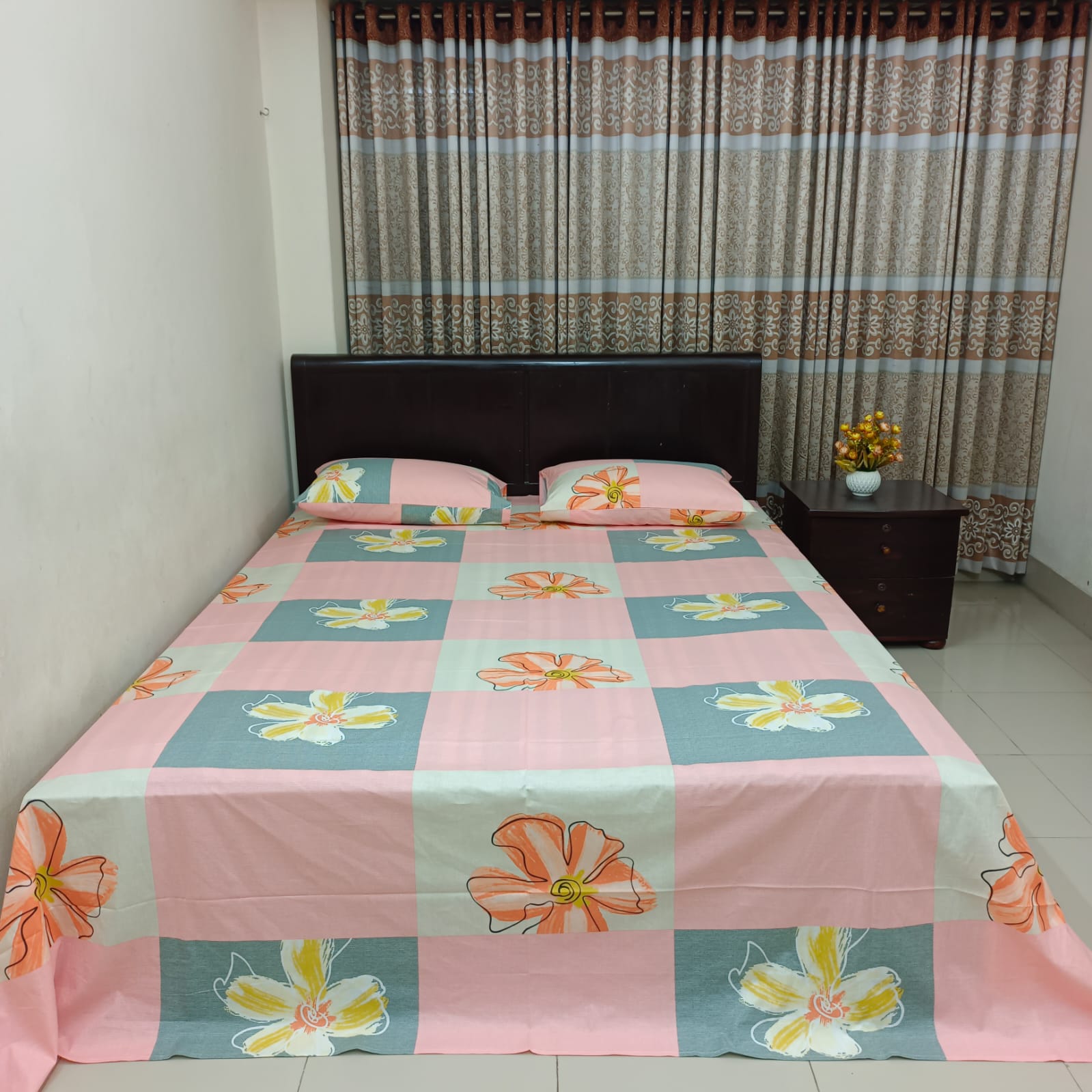 ORTHA EXCLUSIVE COTTON KING SIZE BEDSHEET – 3 PECS SET