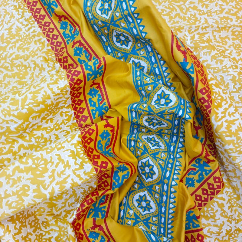 Hand Block Ortha Bedsheet – 4 Pecs – King Size - Image 6