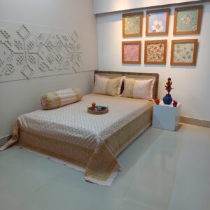 Hand Block Ortha Bedsheet – 4 Pecs – King Size