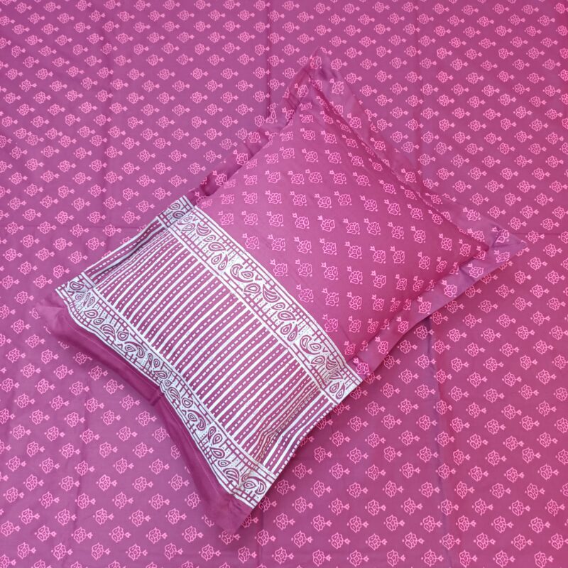 Hand Block Ortha Bedsheet – 4 Pecs – King Size - Image 5