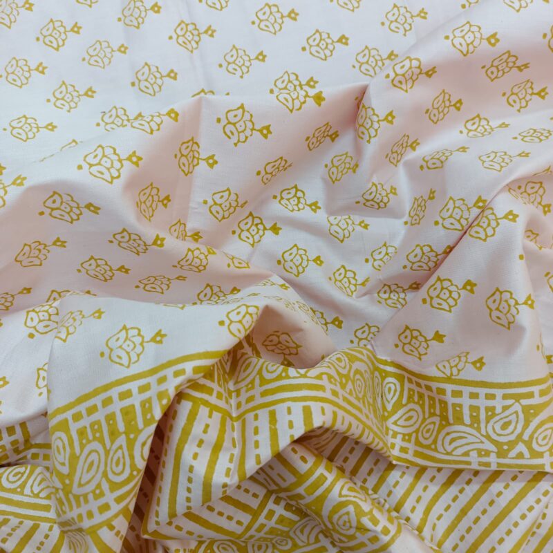 Hand Block Ortha Bedsheet – 4 Pecs – King Size - Image 6