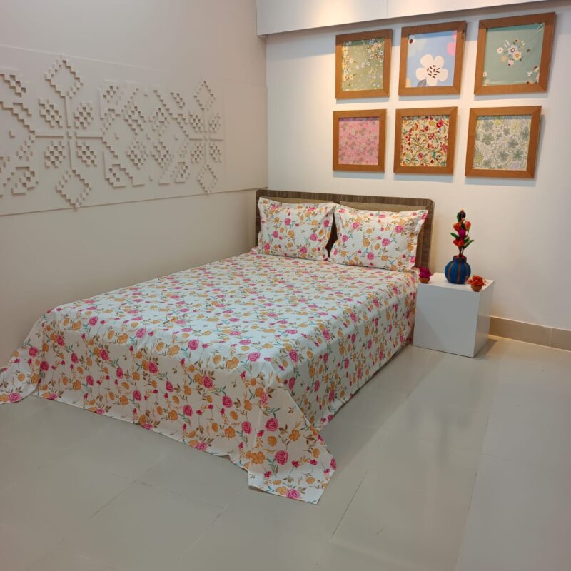 ORTHA EXCLUSIVE COTTON KING SIZE BEDSHEET – 3 PECS SET