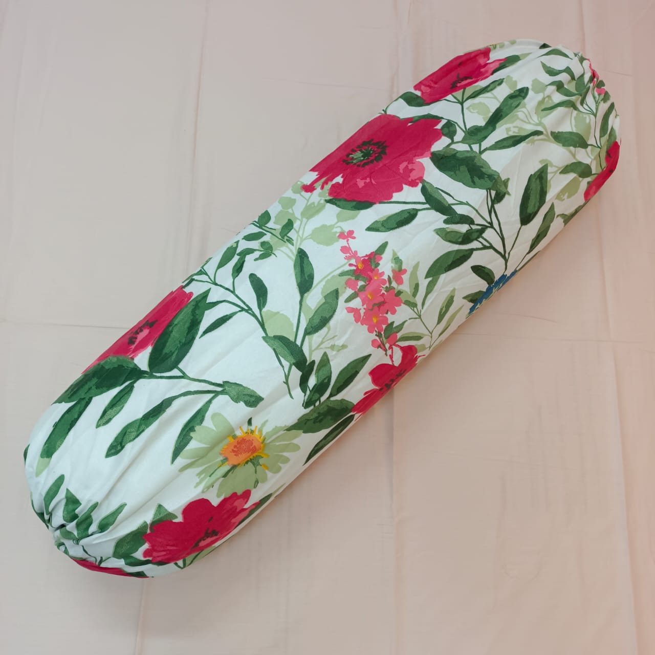 Side Pillow Cover – Mixed Cotton – Long 40 Inch- Round 34 Inch – Nabanna