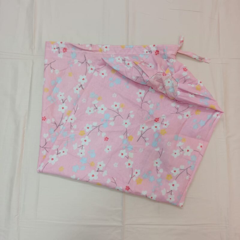 Side Pillow Cover – Mixed Cotton – Long 40 Inch- Round 34 Inch – Pink - Image 2