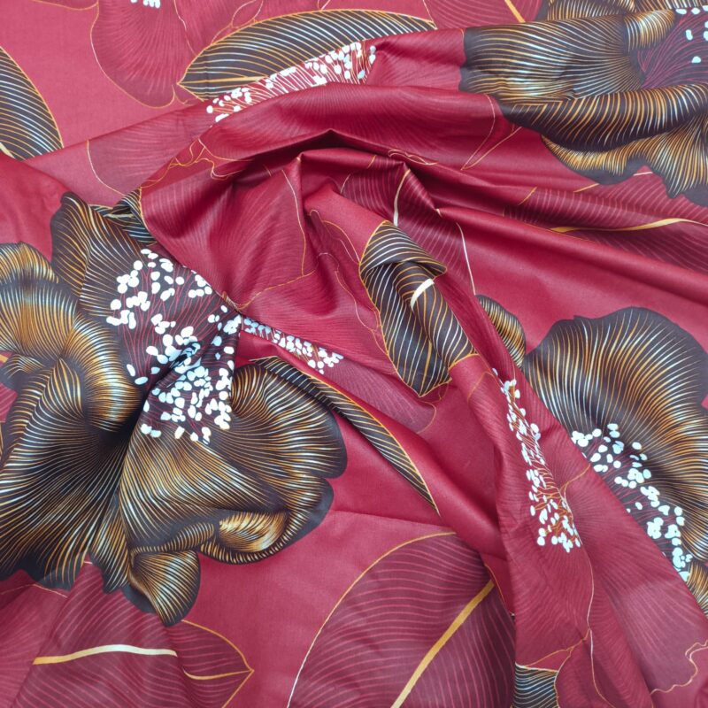 Luxury Twill Cotton Ortha Bedsheet – King Size – 3Pecs – Maroon D Indica - Image 7